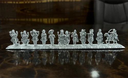 Silver 10 Astalakshmi Idol Set